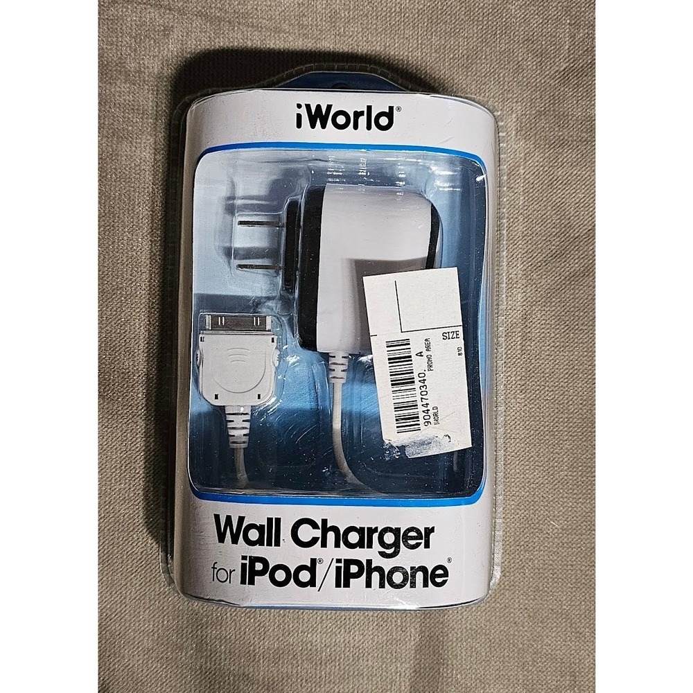 iWorld Wall Charger for iPod iPhone 30-Pin Connector White AC Adapter New
